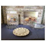(3 PCS) SERVING PIECES - 2 EGG PLATES - 1 CERAMIC,