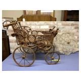 VNTG VICTORIAN WICKER/METAL  BABY PRAM