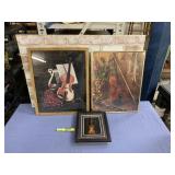 3 PC FRAMED VIOLIN  ARTWORK