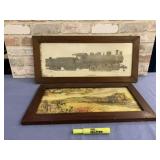 VNTG FRAMED RAILROAD ART - TEXAS & PACIFIC 1922