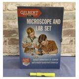 VNTG GILBERT MICROSCOPE LAB SET IN METAL BOX