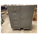 VINTG COLE-STEEL METAL CABINET W/ BUILT IN