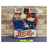 VNTG PEPSI-COLA ENAMELED ADVERTISING SIGN