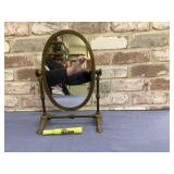 VNTG BRASS OVAL SWIVEL TABLE TOP MIRROR