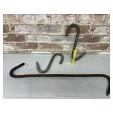 3 VINTAGE MEAT HOOKS