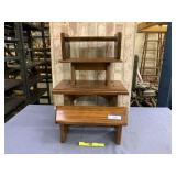 4 PC:  WOODEN STOOLS & A FOOT REST