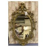 ORNATE VNTG STYLE OVAL WALL  MIRROR