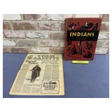 HARDCOVER BOOK " INDIANS"  BY EDWIN TUNIS