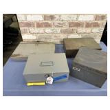 4 PC METALS BOXES: 3 LOCKING TYPE, 2 HAVE KEYS