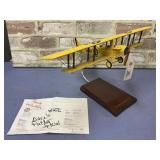 HAND CARVED JENNY USAF WW1 MODEL AIRPLANE