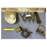 MCM ADJUSTABLE LAMP W/ YELLOW CONE SHADE