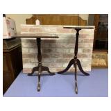 2 PCS MIS-MATCHED MAHOGANY SIDE TABLES