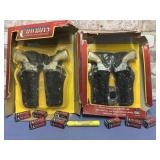 2 PC COWBOY DOUBLE HOLSTER SET W/ BELT & 2