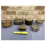 COLLECTION OF VNTG METAL/GLASS TRINKET BOXES