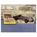 SCHYLLING SPIRAL RACE CAR WIND-UP TIN TOY