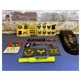 VNTG BSA SIGNAL SET & US MILITARY INSIGNIA