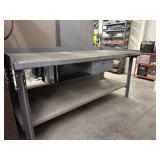 METAL 2 TIER INDUSTRIAL WORK TABLE WITH LOWER