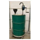 ROLLING LUBE BARREL WITH PUMP