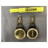 2 PCS: VINTAGE K&R PRECISE MECHANICAL PEDOMETERS