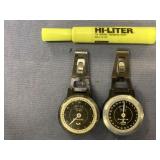 2 PCS: VINTAGE K&R PRECISE MECHANICAL PEDOMETERS