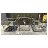 3 PC VINTAGE WIRE CRATES