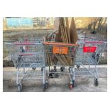 3 SHOPPING CARTS / BASKETS & CONTENTS
