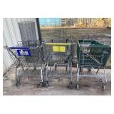 3 SHOPPING CARTS / BASKETS & CONTENTS