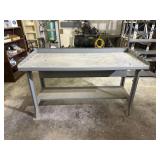 HEAVY DUTY SHOP TABLE W/ TOOL HANGERS