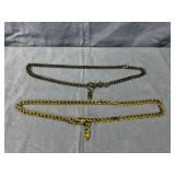 2 PCS: HEAVY CHAIN BELTS, ONE SILVER TONE & ONE