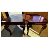 2 PCS: FRENCH STYLE END TABLES, TOPS ARE SCRATCHED