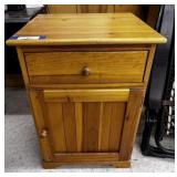 VINTAGE SIDE TABLE WITH DRAWER & CABINET;