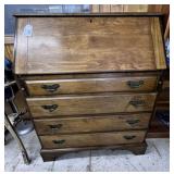 VINTAGE SECRETARY DESK WITH 4 BUREAU DRAWERS,