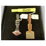 (2X) VINTAGE ADVERTISING WATCH FOBS: CATERPILLAR