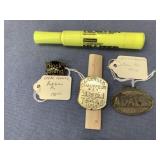 3 PCS VINTAGE / ANTIQUE ITEMS: ROCK ISLAND PIN,