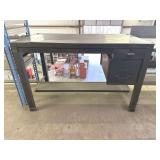 METAL INDUSTRIAL DESK WITH LOWER SHELF