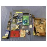 VINTAGE GROUPING: PEDOMOTERS, WATCH CHAINS,