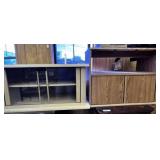 2 PCS: ENTERTAINMENT CABINETS, ONE WITH GLASS