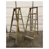 (2X) 6 FT WOODEN STEP LADDERS