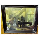 FRAMED VINTAGE PRINT "MORNING MELODY" BY ARTIST
