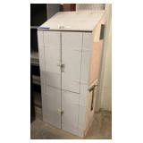 WOOD CABINET & CONTENTS