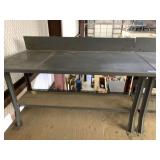 METAL INDUSTRIAL SHOP TABLE WITH LOWER SHELF