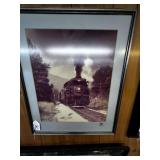 FRAMED PRINT OF SOUTHERN RAILWAY STEAM ENGINE