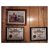 3 PCS VINTAGE AIRPLANE THEMED FRAMED ART