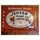 VINTAGE METAL ADVERTISING SIGN: JENSEN PUMP JACKS