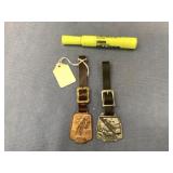 (2X)VNTG BUCYRUS-ERIE ADVERTISING POCKET WATCH FOB