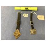 (2X) VINTAGE ADVERTISING POCKET WATCH FOBS;