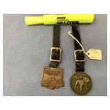 (2X)  VINTAGE WATCH FOBS; MACK & CATERPILLAR