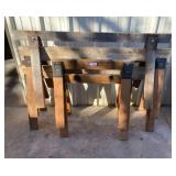 ASSORTED WOOD SAW HORSES ( 3 LG & 2 SMALL)
