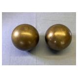 PAIR OF BRASS Dï¿½COR BALLS- MADE IN INDIA