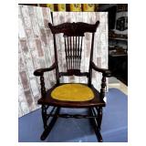 VINTAGE ROCKING CHAIR WITH TURNED SPINDLES